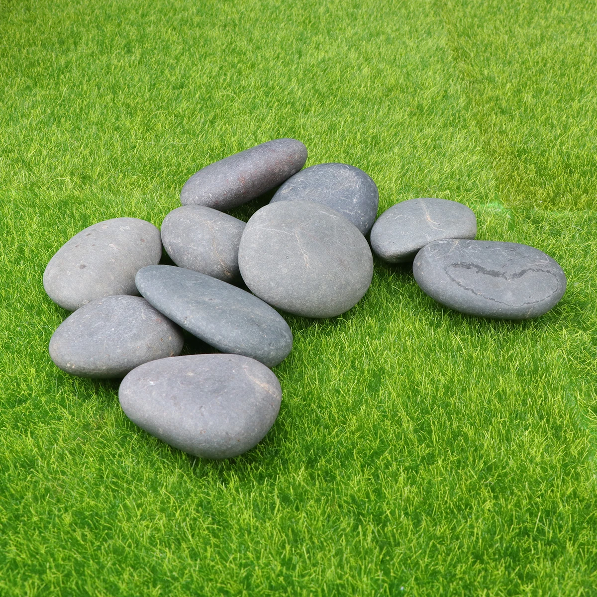 

10 PCS Smooth Painting Rocks for Crafts DIY Landscaping Potting Plants Fish Tanks Hand Painted Stones Creative Designs