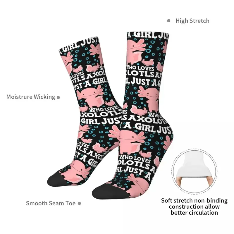 Y2K Axolotl Cute Kawaii , Just A Girl Who Love Axolotls Harajuku Sweat Absorbing Stockings All Season Long Socks Accessories