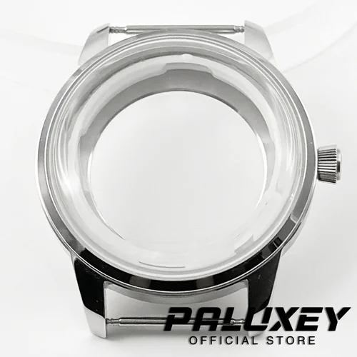 Imagen 2 del producto Caja de reloj de acero inoxidable para cócteles plateados de 40MM compatible con NH34 NH35 NH36 NH38 NH39 NH70 NH72 movimiento S Crown