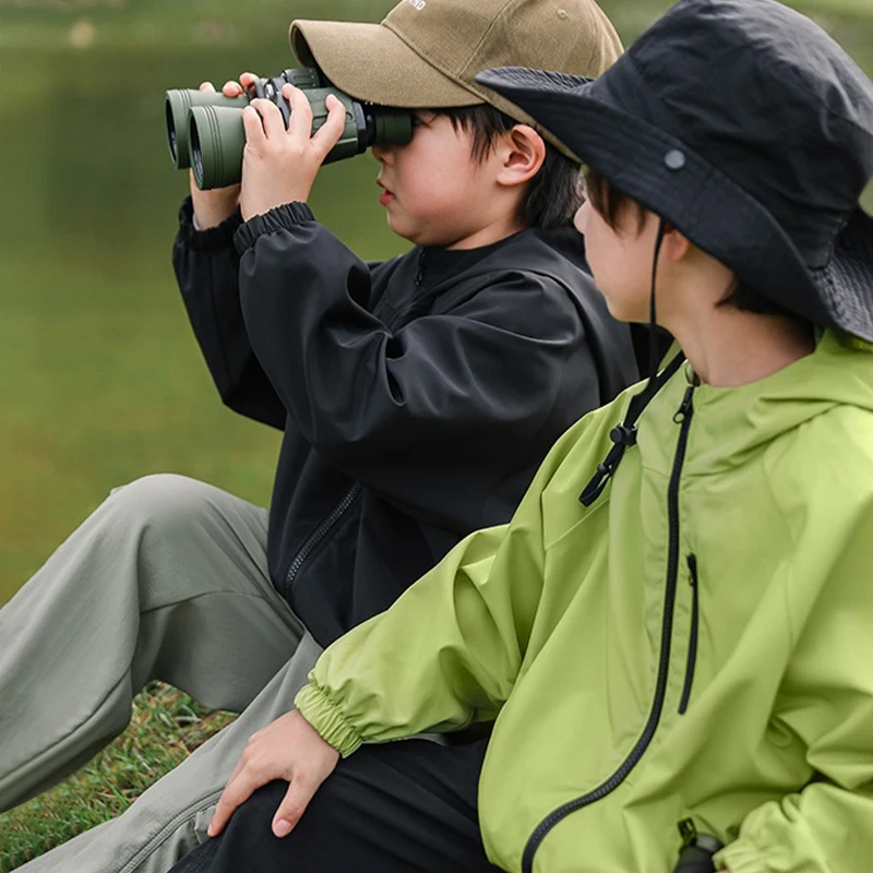 Solid Boys Jacket Spring Fashion Hooded Waterproof Windbreaker Coat Autumn Child Clothes Kids Casual Outerwear Tops 2-12 Years