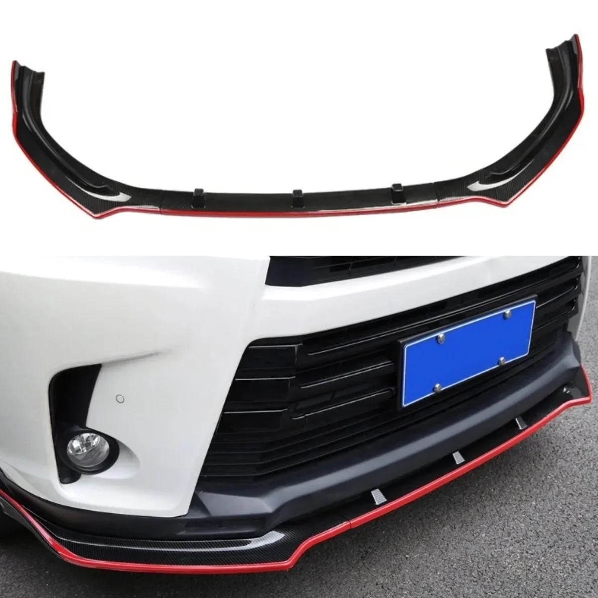 For Toyota Highlander 2018-2021 Body Kit Front Bumper Guard Apron Front Bumper Cover Splitter Lip Car Accessories