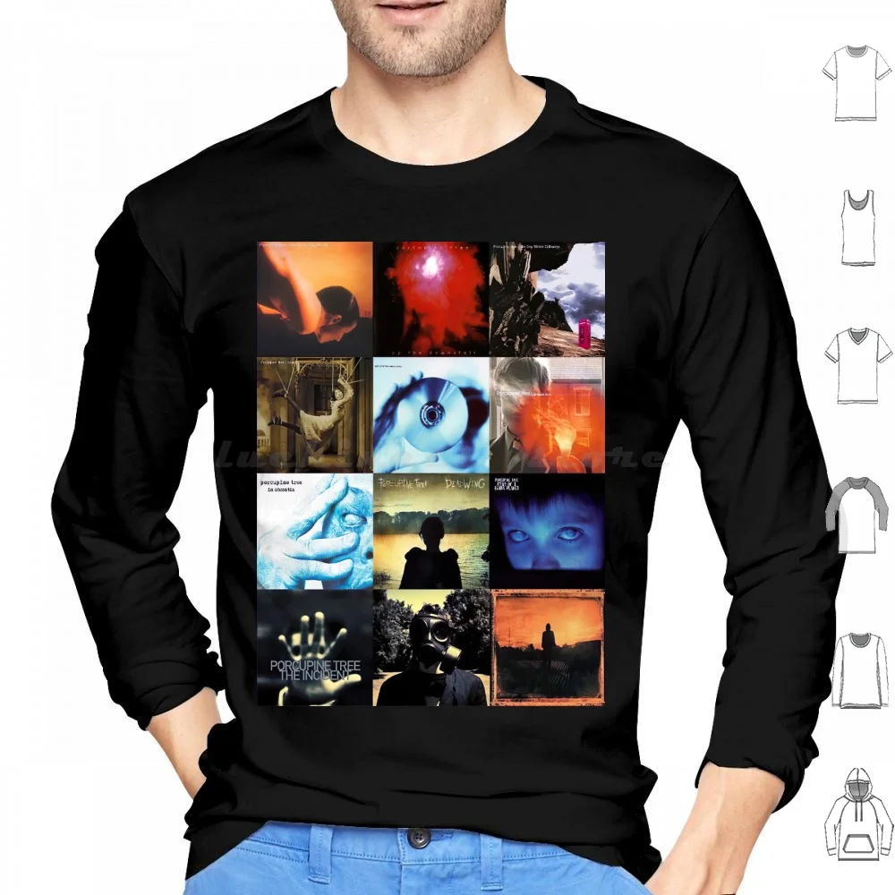 Steven/Porcupine Tree Photo Collage Hoodies Manga Longa Steven Música Greys Anatomia Progressiva Porcupine Tree Band