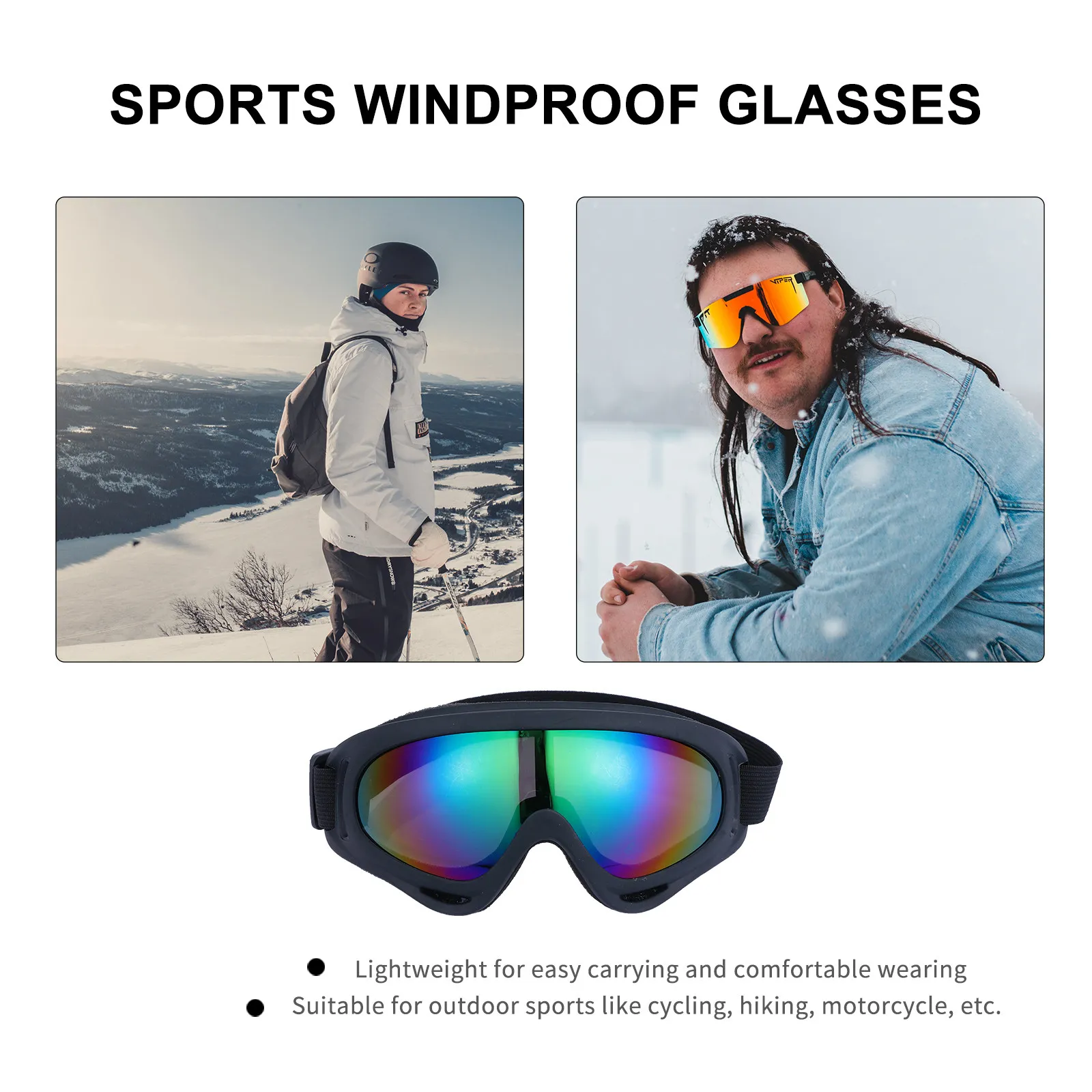 

1Pair Outdoor Ski Goggle Multifunctional Windproof Sandproof Eye Protector Comfortable Fit for Hiking Cycling Riding