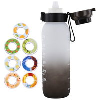 1000ML Fragrant Water Bottle Leak-Proof with 7 Rods Fruit Flavor Water Cup Large Capacity Scented Cup for Travel Climbing Hiking