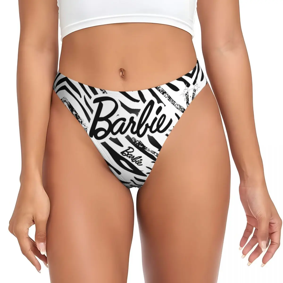 Barbie Cow Zebra Print Women's Underwear Brief Soft Ladies No Show Panties Briefs