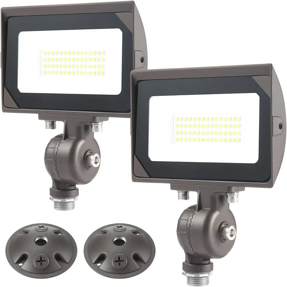 

30W Outdoor LED lood Light With 1/2" Knuckle Mount (Plate Included), 5000K Daylight 3600LM 120V, UL Waterproo LED Security Lood