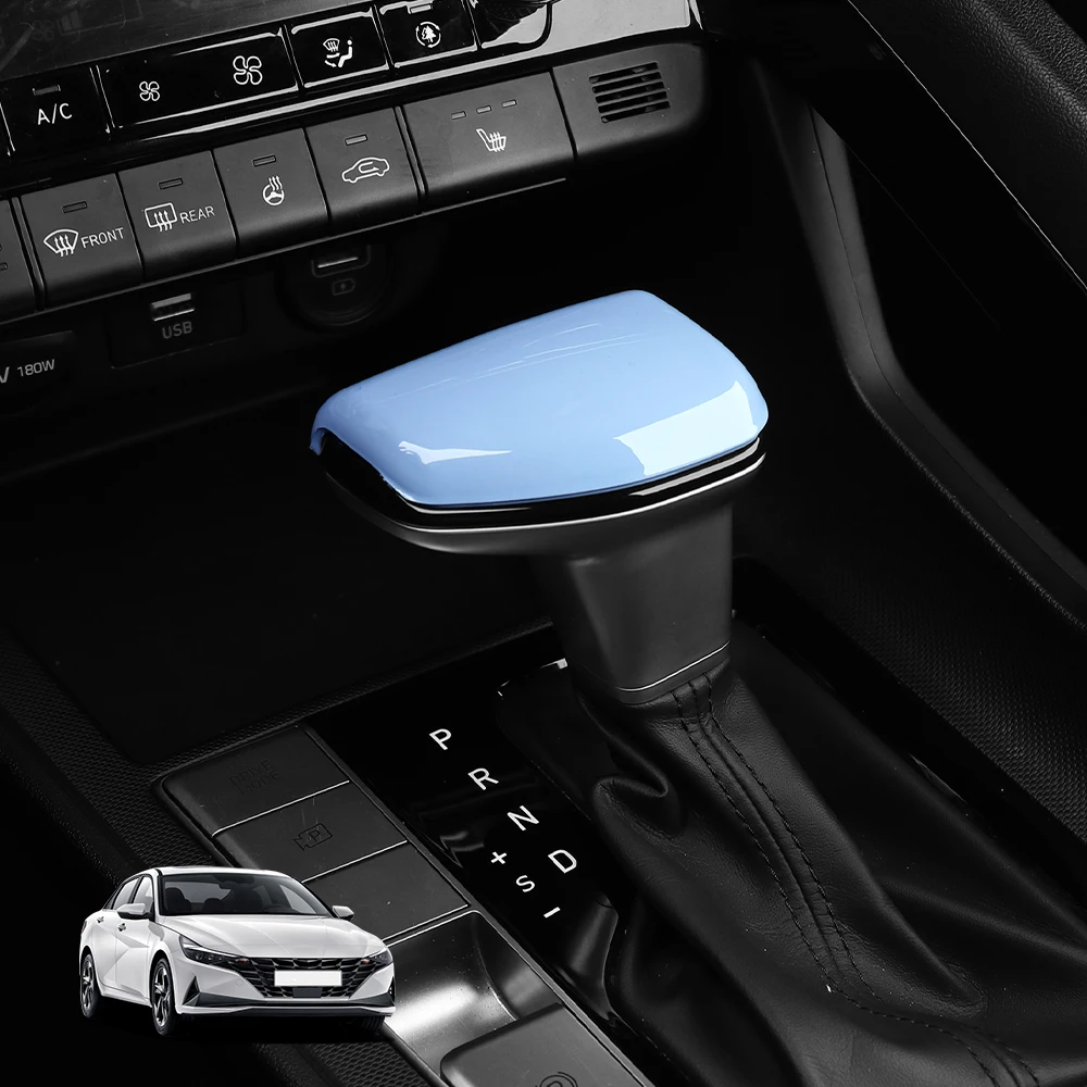 Rote Carbonfaser-Stil Schaltknauf-Abdeckung Zierleiste Innenraum-Zubehör für Hyundai Elantra CN7 N 2021-2025 LHD RHD – Detail 8