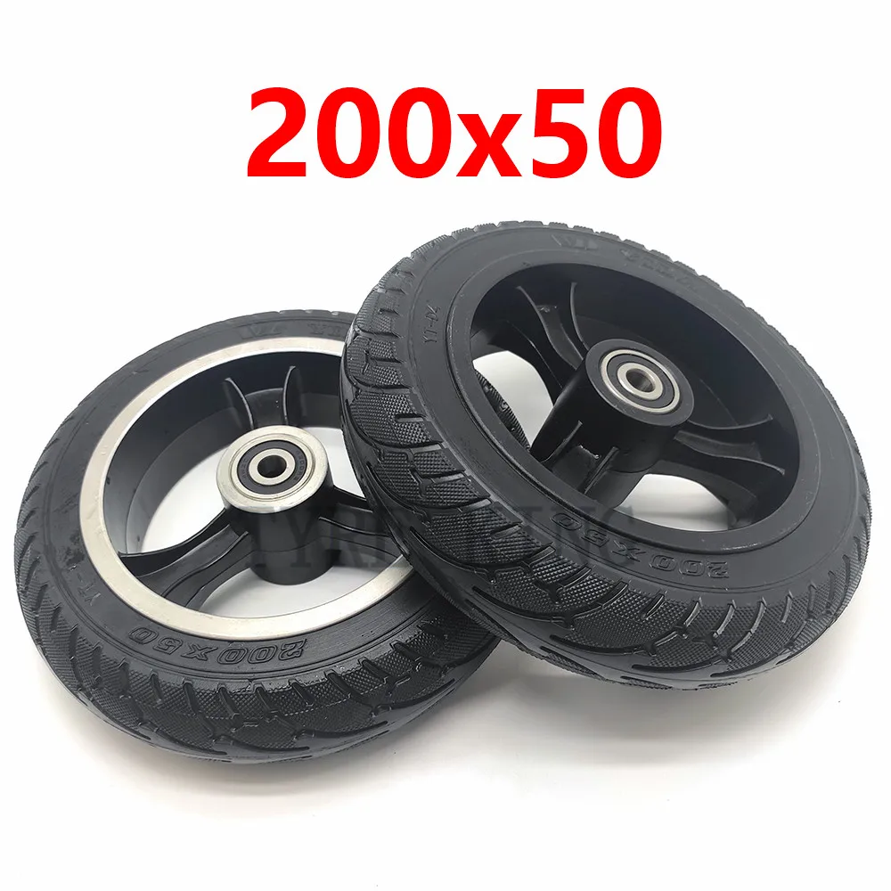 Electric Scooter 200x50 Solid Tyre Wheel  8x2 Inch Non Inflatable Explosion-proof Solid Tire Wheel with Two Colors Metal Rims