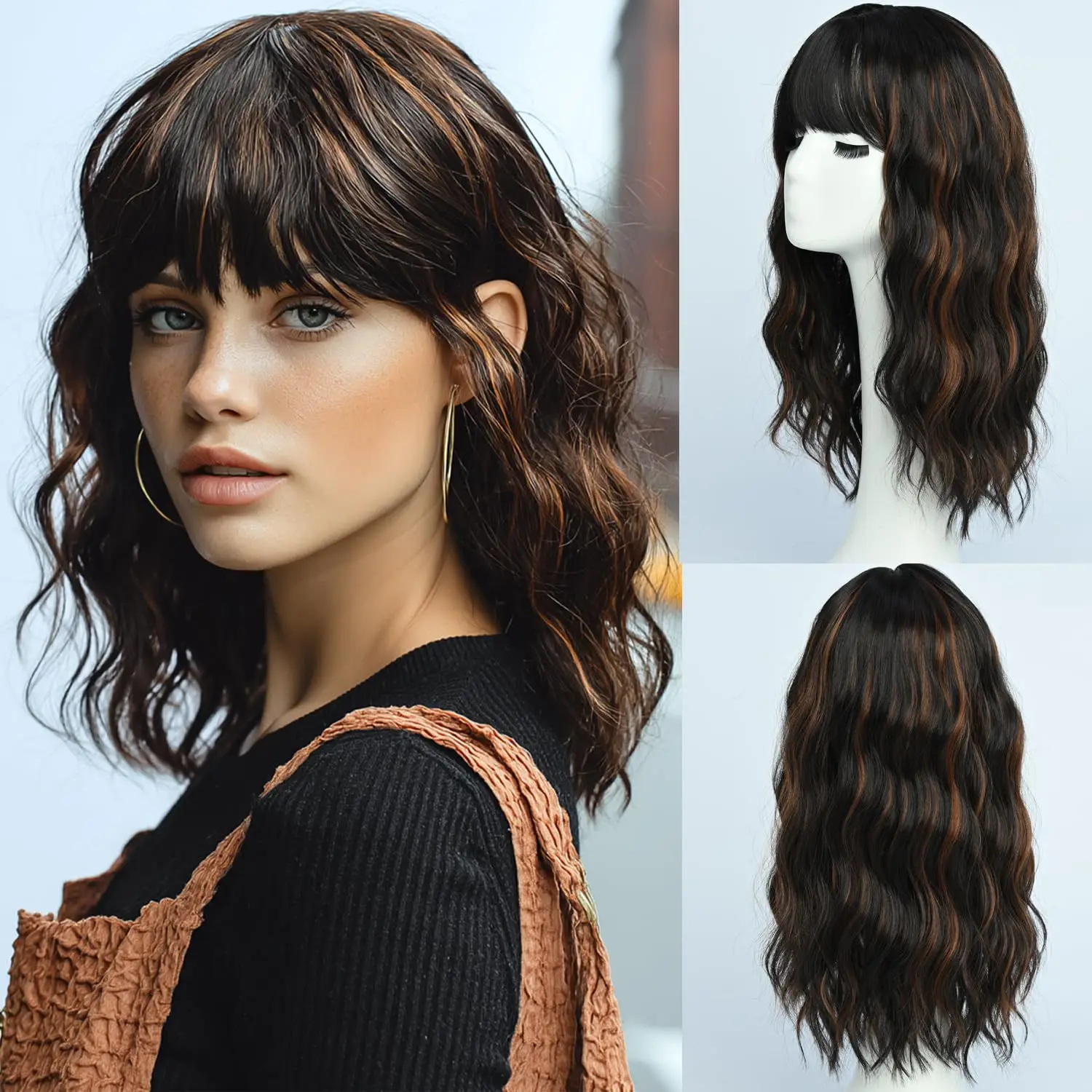 

New European and American wigs Women's long curly hair Chemical fiber wigs Headgear