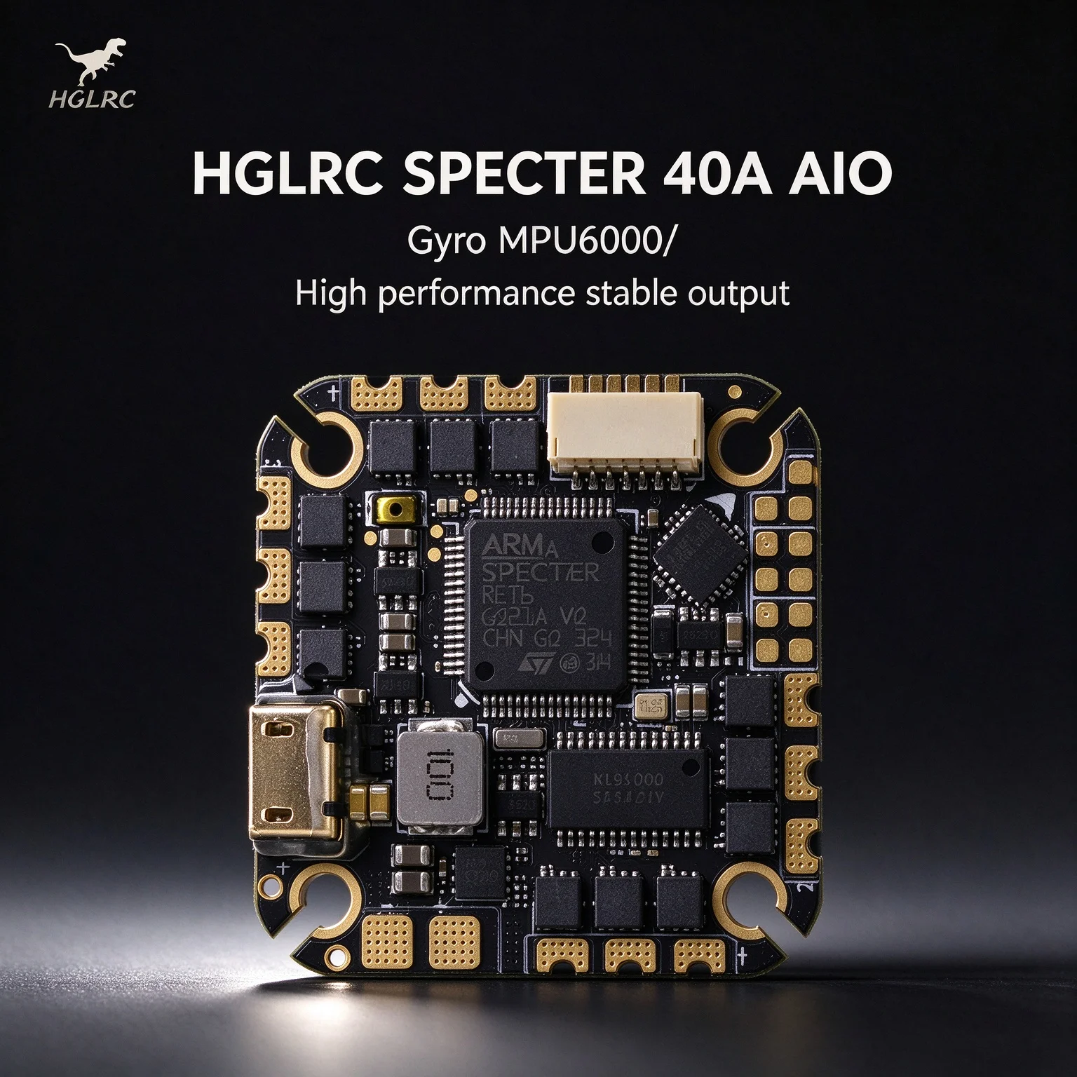 HGLRC SPECTER F722 40A AIO 4-6S Flight Controller MPU6000 40A ESC 25.5x25.5mm for 2-4 inch FPV Freestyle Drone