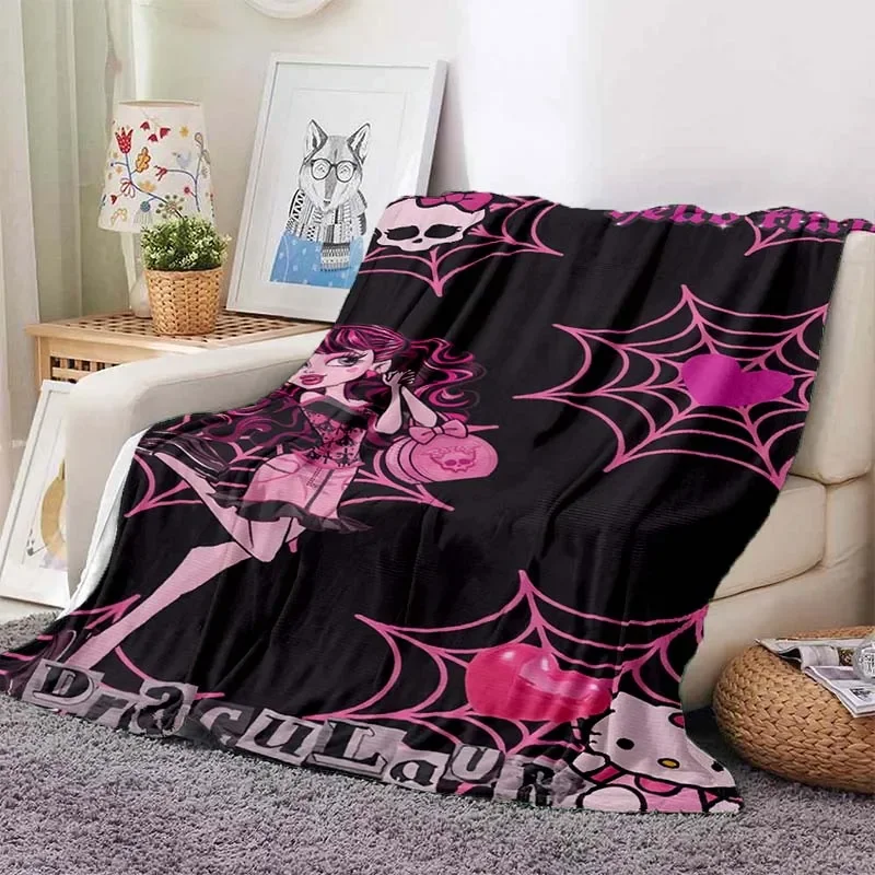 3D Monster High Anime Cartoon Blanket,Soft Throw Blanket for Home Bedroom Bed Sofa Picnic Travel Office Rest Cover Blanket Kids