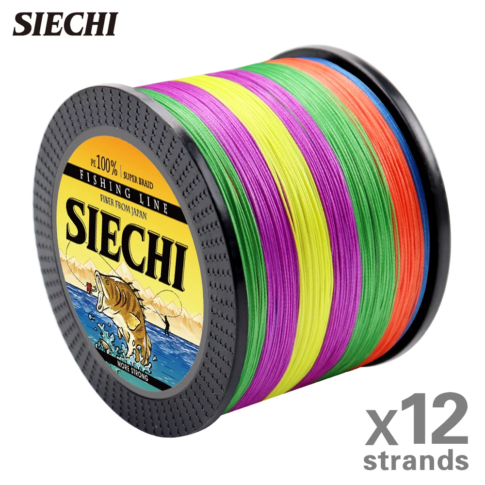 12 Stränge geflochtene Angelschnur 1000m 500m 300m abriebfeste geflochtene Schnur extrem dünne glatte lange Gieß schnur für das Meer