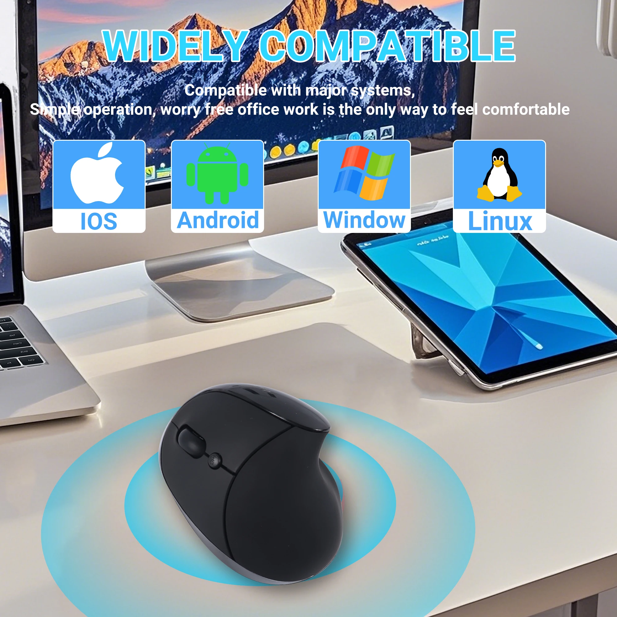 

Вертикальная беспроводная мышь для левой руки, эргономичная мышь 2,4G, беспроводная перезаряжаемая/версия с аккумулятором, бесшумная игровая мышь для ПК, ноутбуков