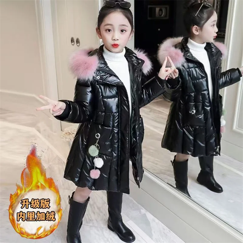 

Зимнее утепленное пальто для девочек, детская стеганая куртка, детские теплые парки, новое пальто с капюшоном на молнии, зимний комбинезон, повседневная одежда, От 4 до 12 лет