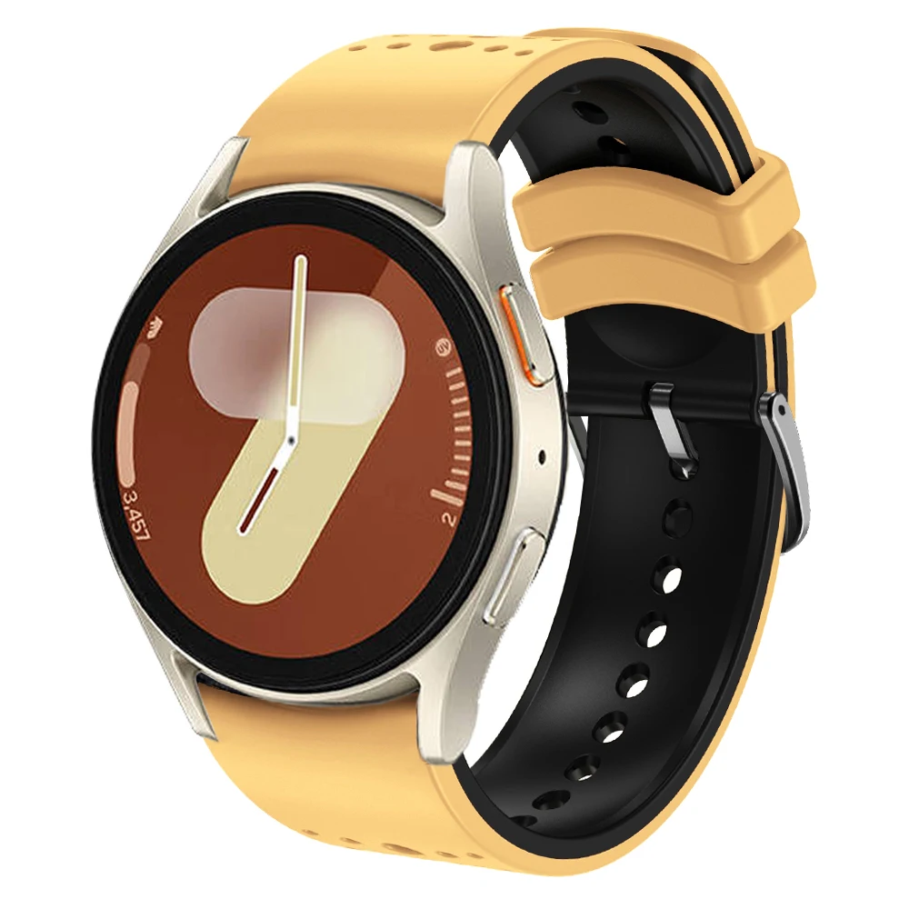 Correa para Samsung Galaxy Watch 7, 44mm, 40mm, bandas Galaxy Watch 6, 5 Pro, 6 Classic, 43mm, 47mm, 4, 42mm, 46mm, extremo curvo, pulsera de silicona