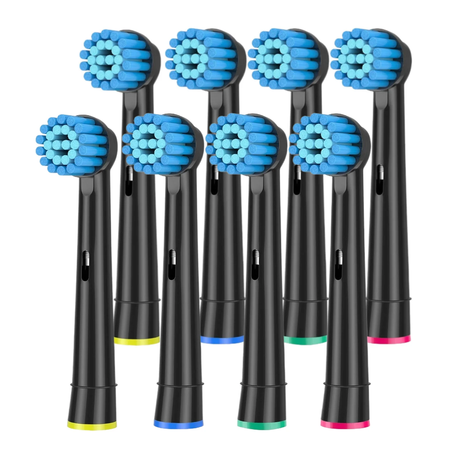 Sensitive Gum Care Electric Toothbrush Heads Black Generic Brushes Refill for Oralb Braun Fits Oral-b 7000 Pro 1000 500