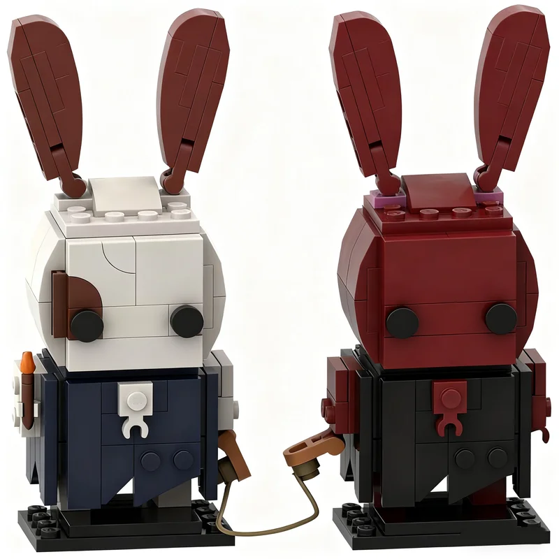 240pcs MOC We Re Tethered Together Bunnies Brickheadz Model Building Blocks Toys Architecture Christmas Gifts Idea Kids Brick