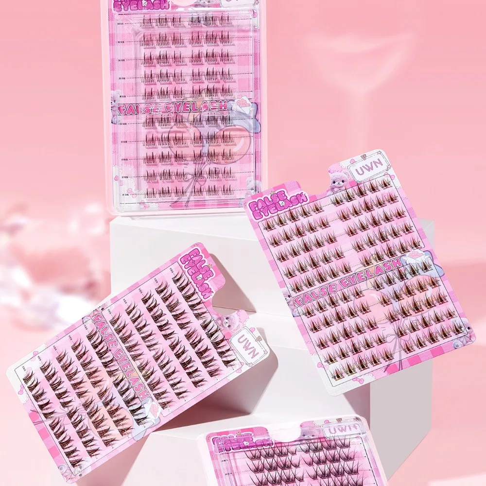 Populaire 3D Zonnebloem Valse Wimpers Geen Stengels Geen Lijm Bruine Kleur Nep Wimpers DIY Handgemaakte Manga Wimpers Make-Up Benodigdheden