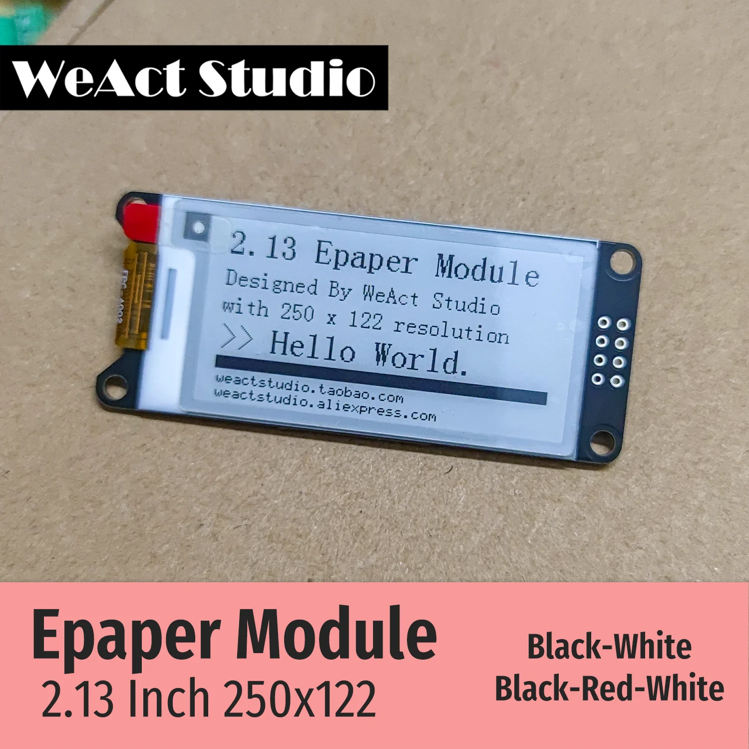 

2.13 Inch Black White Red Electronic Paper Ink Screen Module EPD Display 122x250 EpaperModule