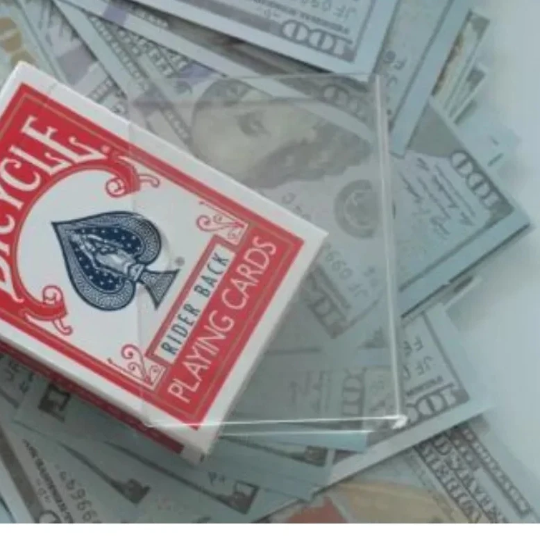 Card Box to Cash Magic Trick Visual Transformation Close Up Illusion Prop Magician Gimmick Money Change Effect