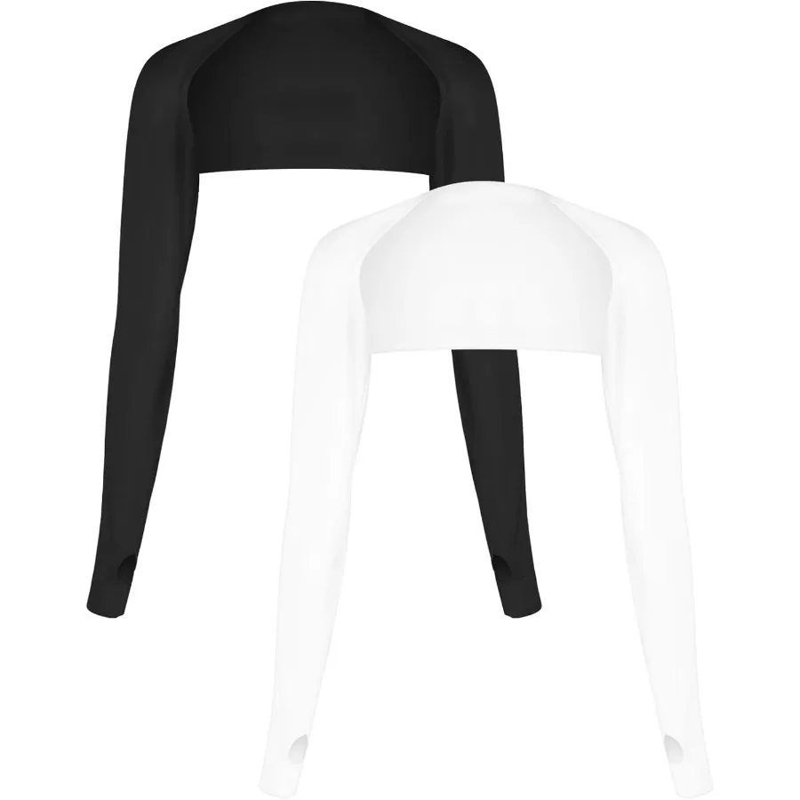 2 Pack Cooling Arm Sleeves for Women with Finger Hole for Sun Protection During Outdoor Activities like Golfing Lightweight UV