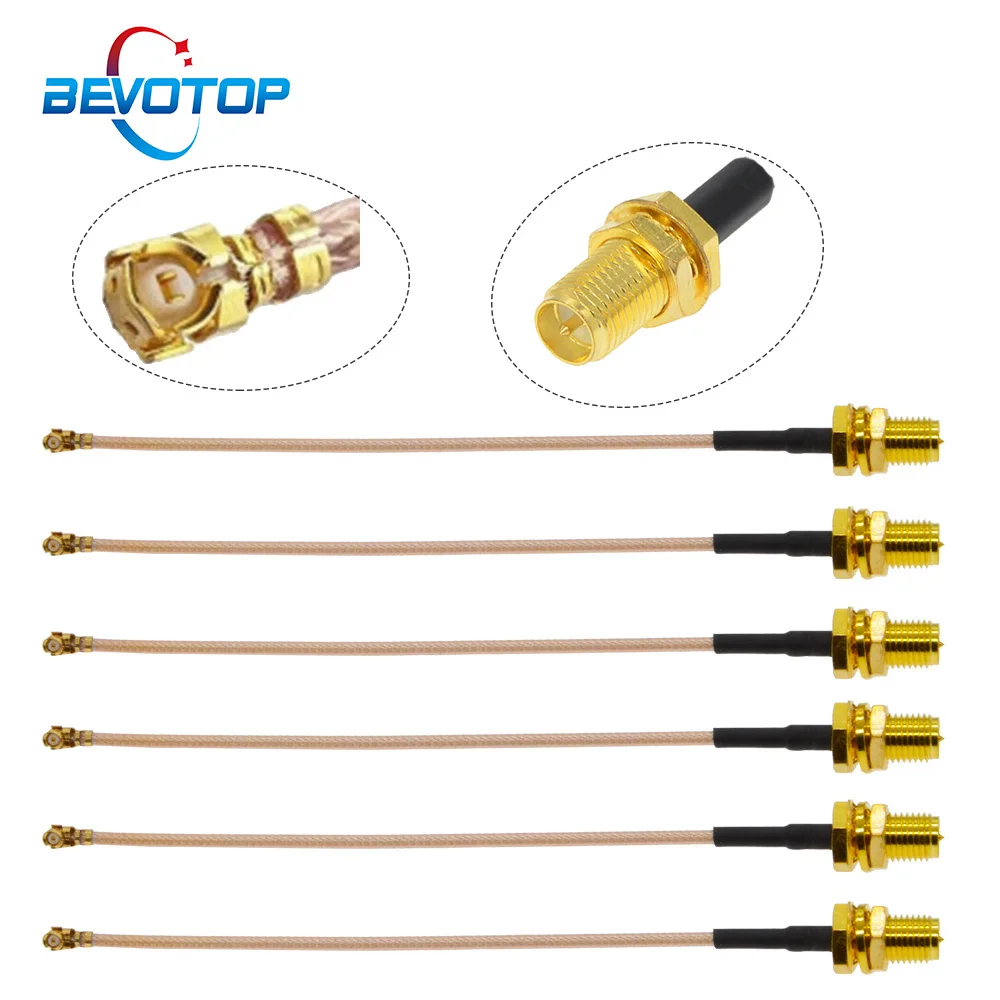 10PCS/LOT SMA Female to uFL/u.FL//1 Female Connector RF Coax Pigtail Antenna Extension Cable RG178 SMA  Cable BEVOTOP