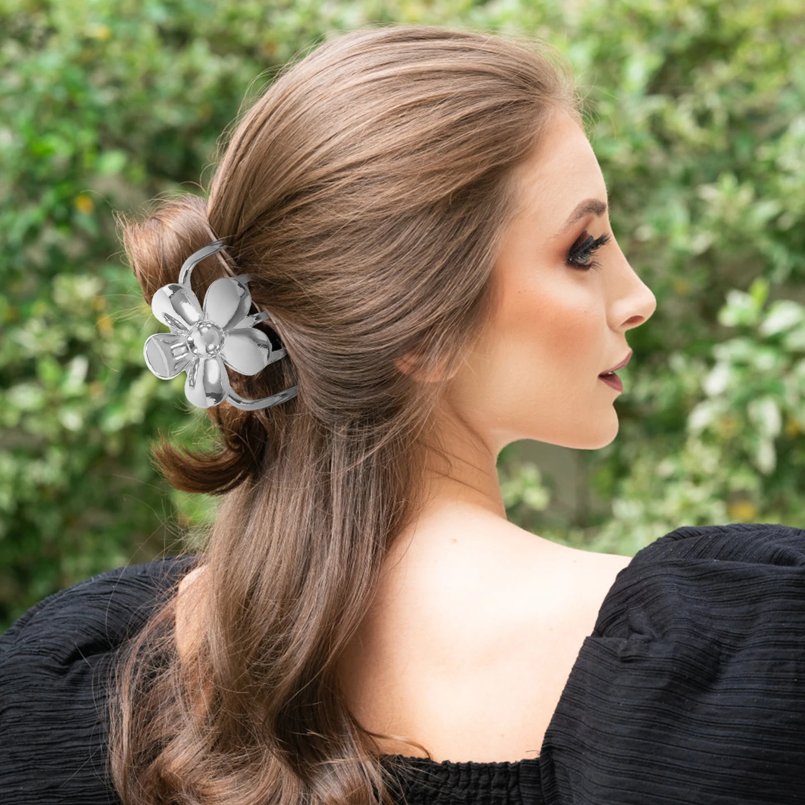 

Hair Clip Floral Metal Accessories Headgear Claw Clips for Women Alloy Boho Bride Flower