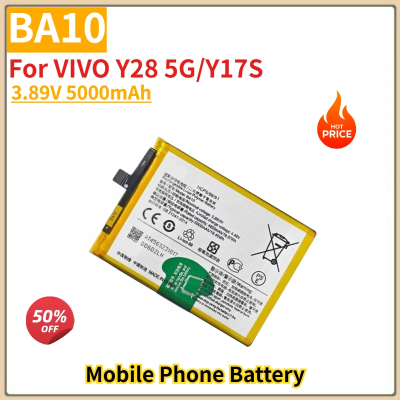 

High Quality BA10 Phone Battery 3.89V 5000mAh For VIVO Y28 5G/Y17S Brand New Replacement Battery