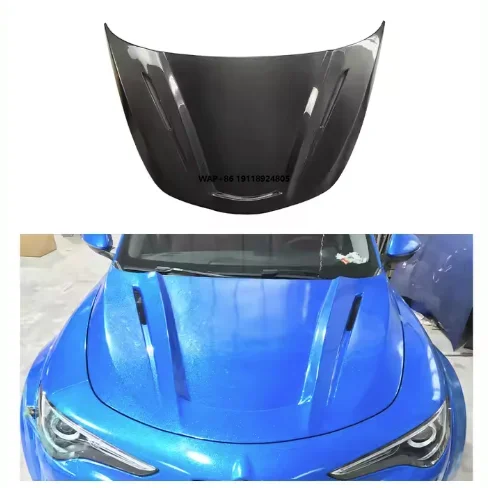 OEM SD Style Carbon Fiber Engine Hood Bonnet Cover New Condition Car Accessories Bodykit for Stelvio Hood Bonnet