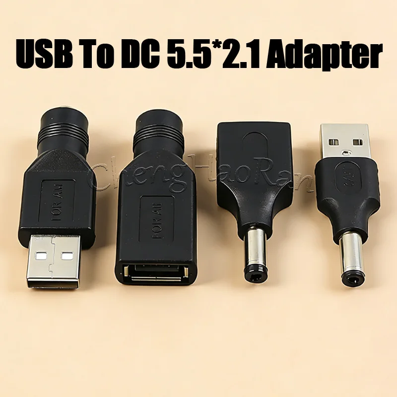 1/2/5 قطعة التيار المتناوب إلى تيار مستمر قابس مهايئ USB ذكر أنثى إلى تيار مستمر ذكر أنثى تيار مستمر 5.5*2.1 مللي متر محول طاقة 5 فولت التوصيل محول الشحن #1