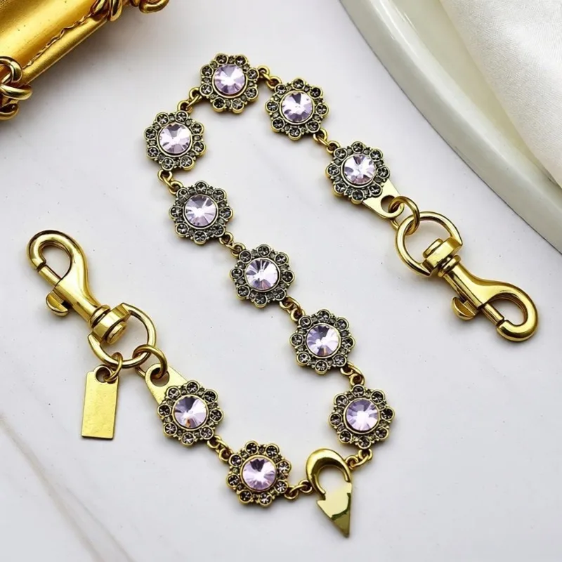 

Retro oval carved rhinestone bag, chain metal crossbody bag, extended chain women's accessories, ins style