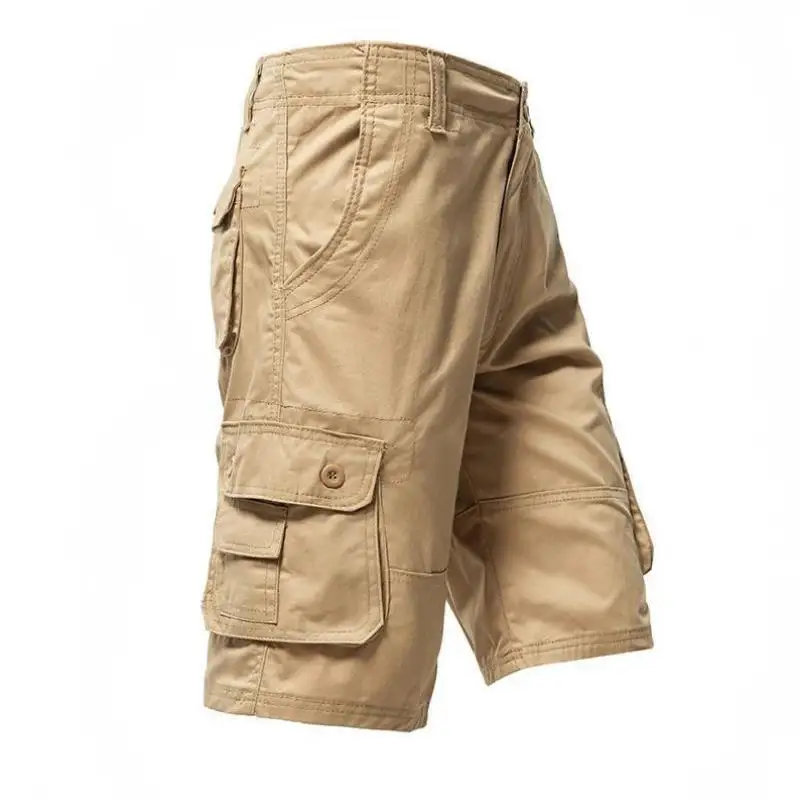 

Men's Knee-Length orts Butto-Covering Mid-Elastici Long-Legged Ciwalk Applicable Tee-acetate Fiber orts OJQ6078