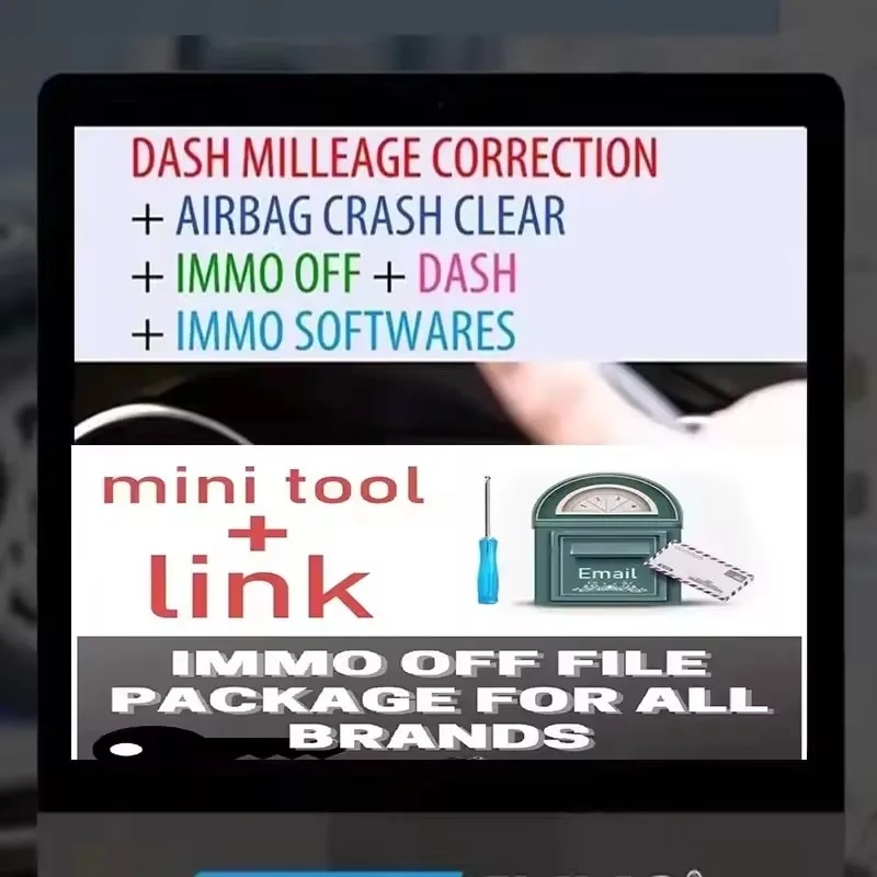 برنامج IMMO OFF + تصحيح DASH MILLEAGE + AIRBAG CRASH CLEAR/ إجمالي 32 جيجابايت حزمة برمجة برامج السيارة Ecu