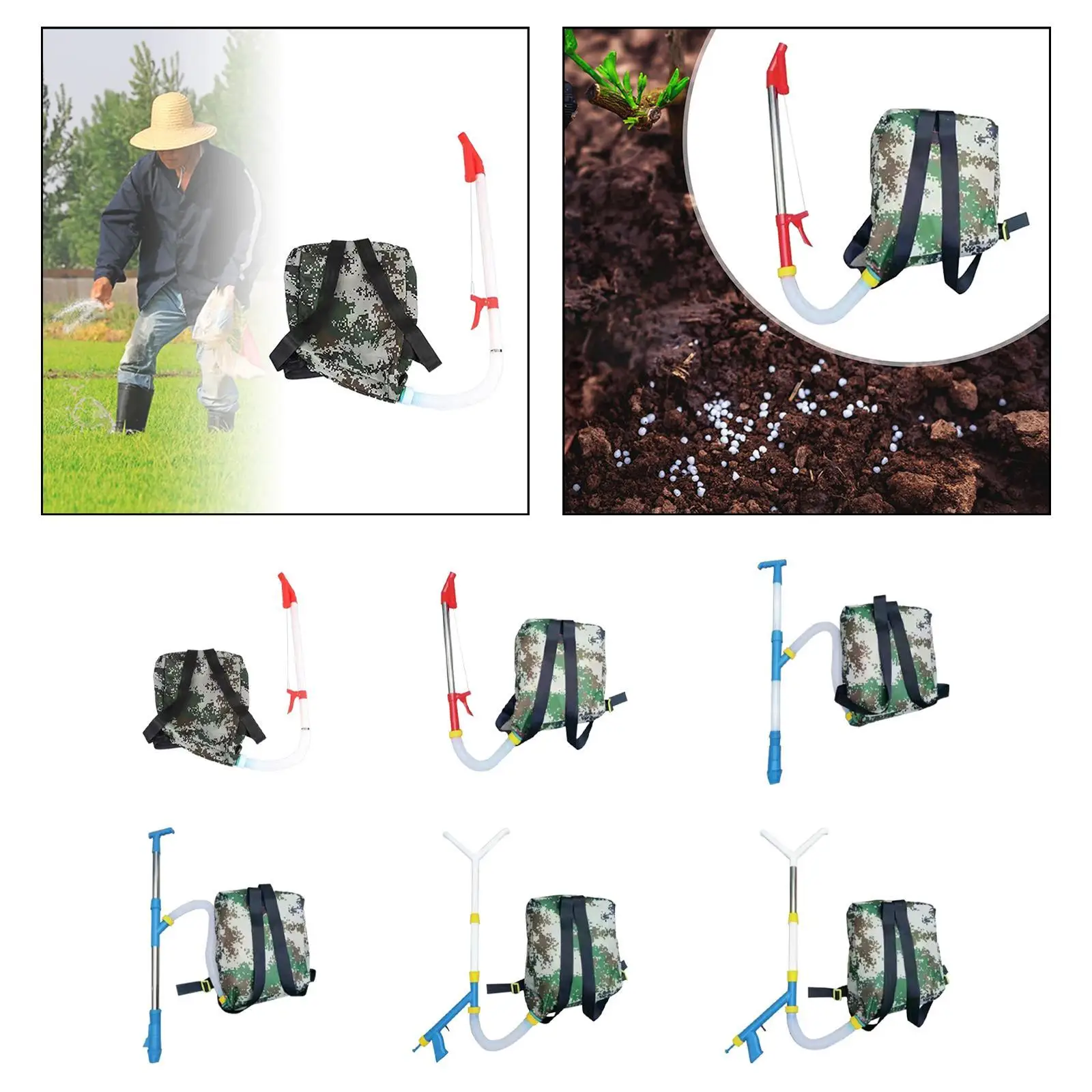 

Fertilizer Spreader with Backpack Bag Gardening Portable Fertilizer Applicator for Vegetables Corn Backyard Broadcast Garden