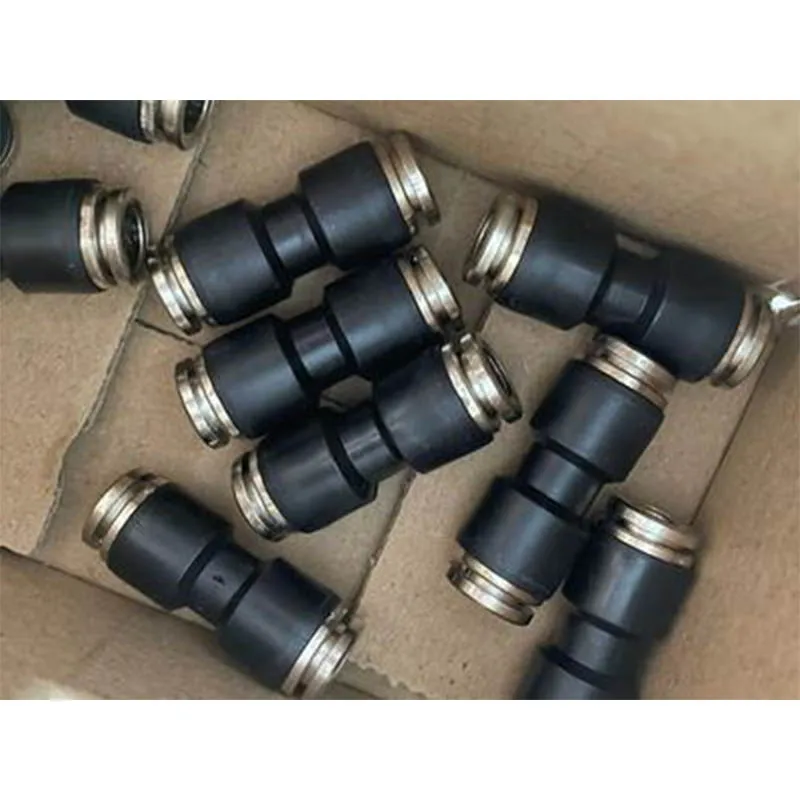 10PCS Semi-Copper Gas Pipe Connector Quick  PE Tee Joint Pneumatic  Pu Straight-through Airway  Coupling