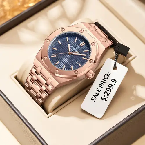 POEDAGAR, relojes originales de lujo para hombre, cronógrafo con fecha, reloj de cuarzo de acero inoxidable, reloj de pulsera luminoso resistente al agua a la moda para hombre