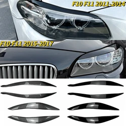 2pcs ABS Gloss Evil Headlight Eyebrows Eyelid For BMW F10 F11 5 Series 520i 520d 523i 525d 525i 530i 530d M550i M5 2010-2016