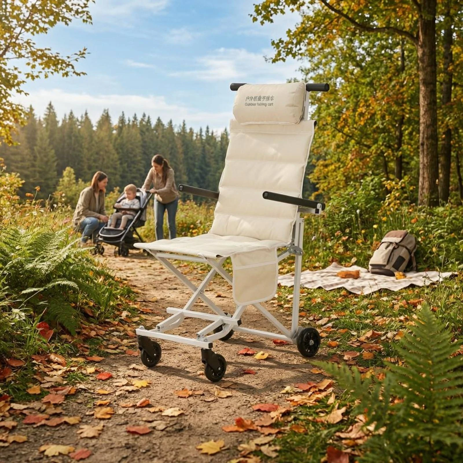Foldable Push Wagon Chair Padd - Outdoor Furniture Fabric ulasan dan harga