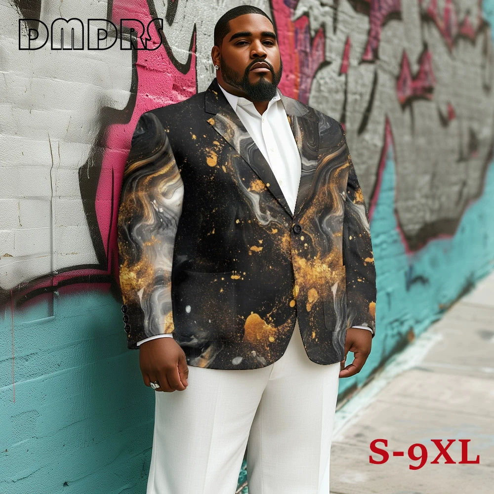 

S-9XL Plus Size Fashion Suit Jacket for Men, 3D Printed Long Sleeves Blazer, Men's Casual Jacket 2025 In Stock Fast Delivery