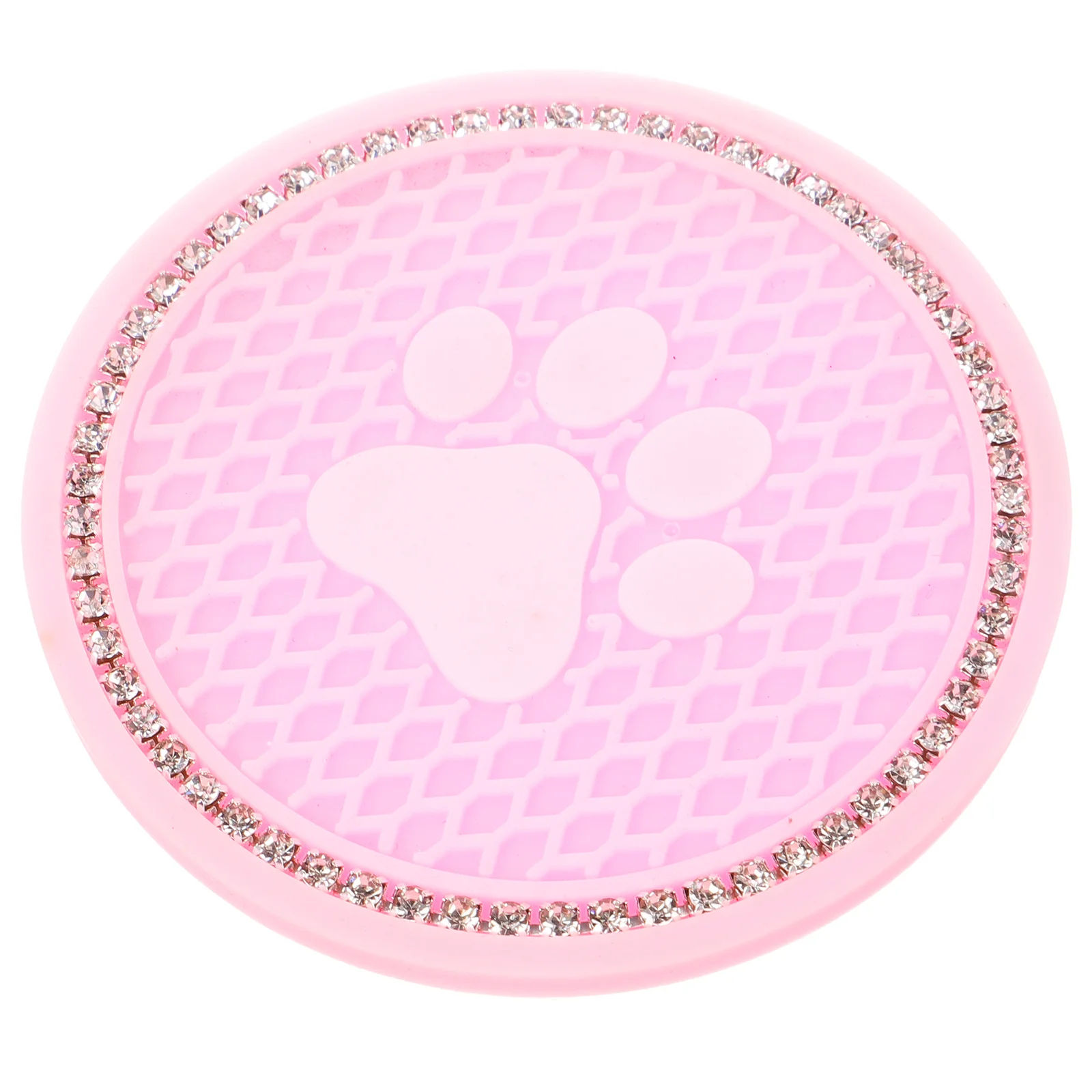 

Car Anti-Slip Silicone Coaster Multifunctional Drink Cup Mat Rhinestone Decoration Heat Resistant Insulation Coaster Car