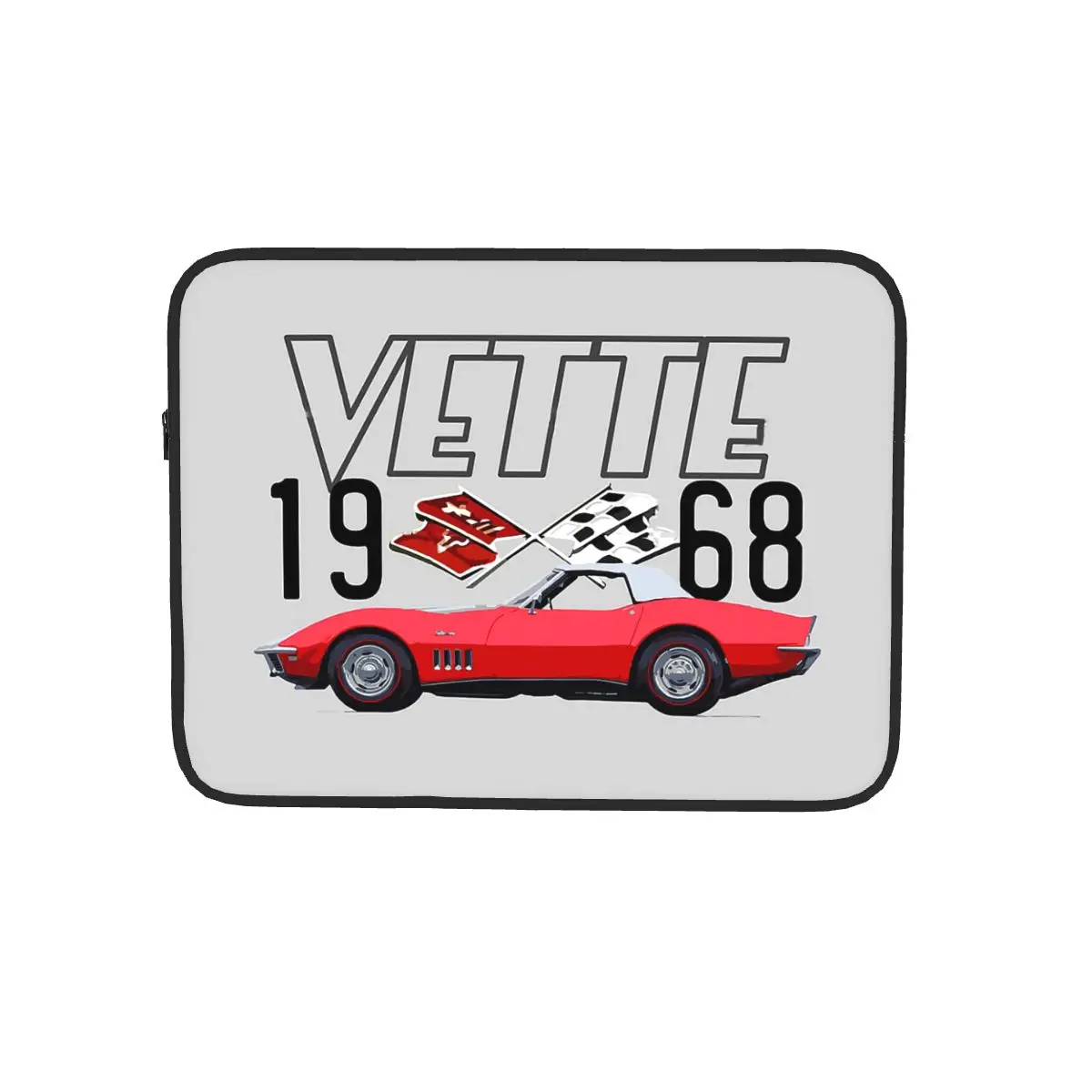 1968 الأحمر كورفيت C3 للتحويل الكلاسيكية سيارة دفتر حقيبة لابتوب الحقيبة دفتر غطاء للأكمام حقيبة اللوحي للصدمات حقيبة