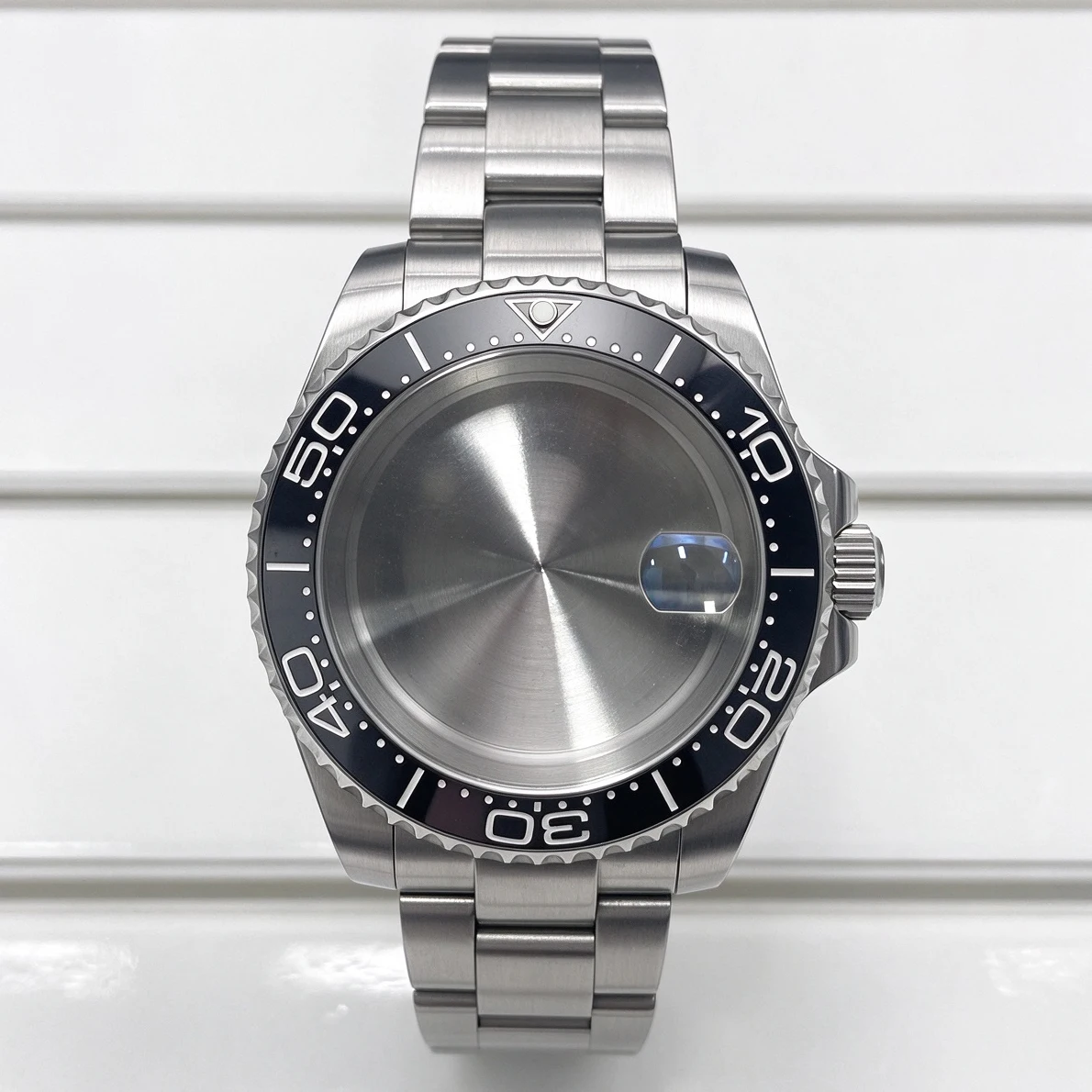NH35 40mm Stainless Steel Case and Strap, Sapphire Glass. NH35, NH36, NH34 With GMT Ceramic Bezel, Sliding Clasp. Dial Ring