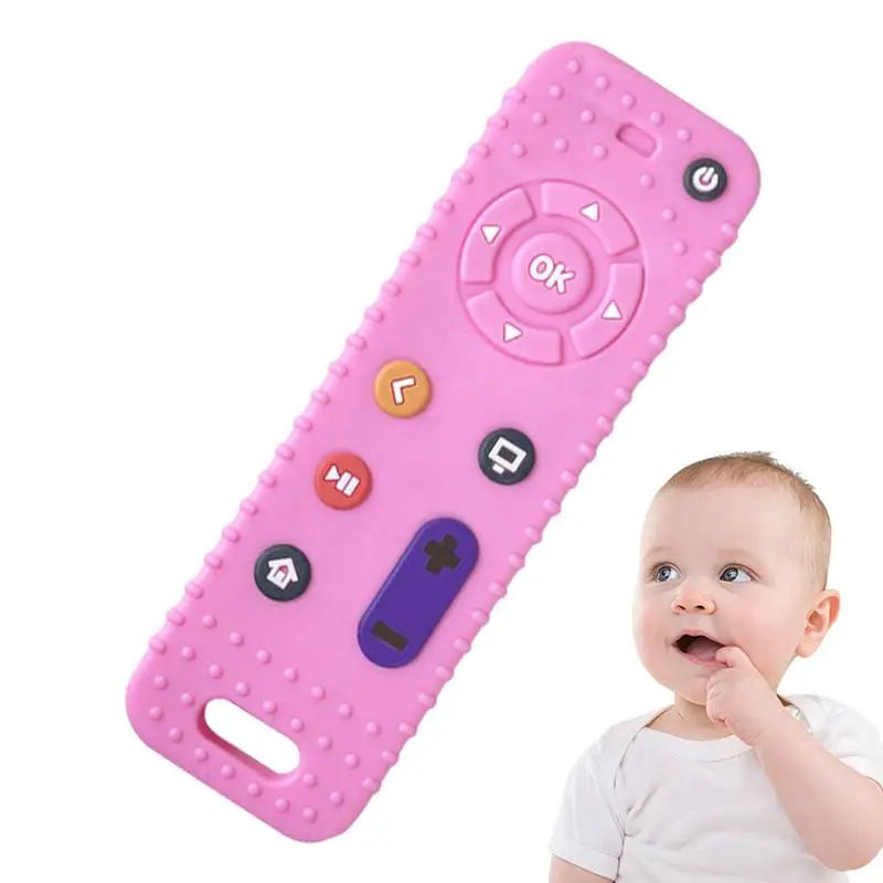 Silicone Teether TV Remote Control Shape Teether Silicone Teethers For Babies For Soothe Babies Teething Relief 6-12 Months