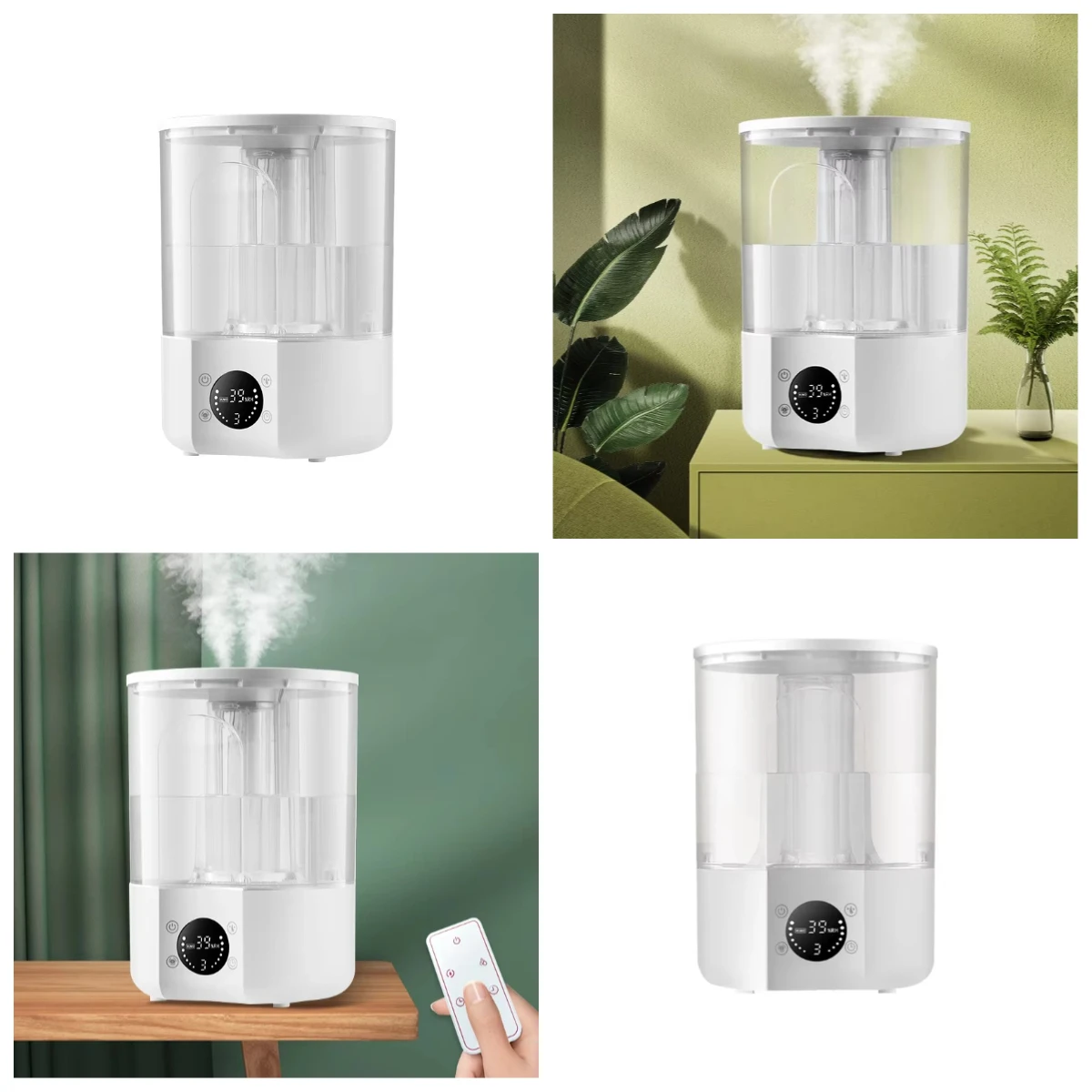 4L Large Capacity Cool Mist Humidifier, Quiet Atomizer Essential Oil Diffuser for Desktop Bedroom Office