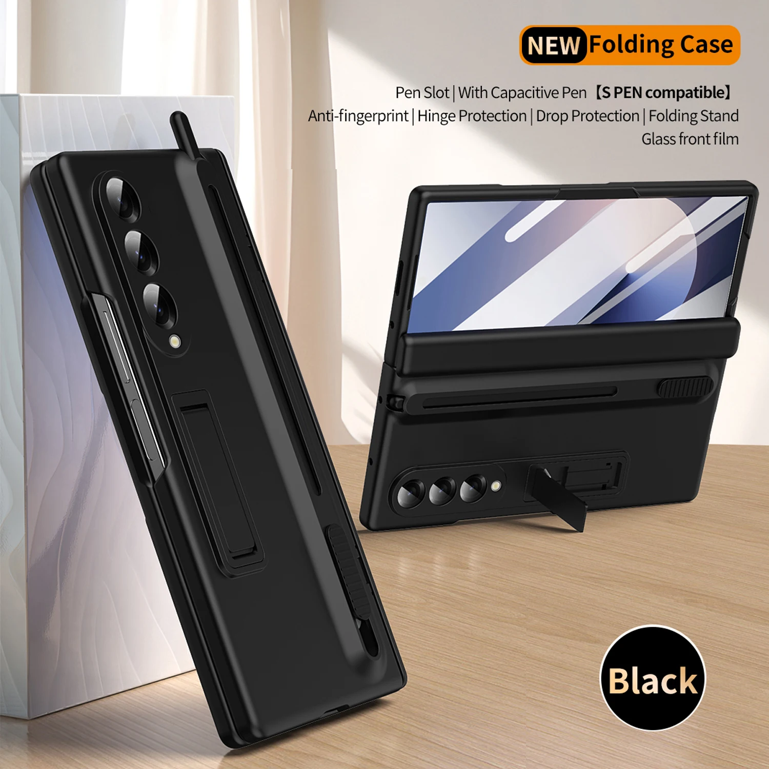 360 Volledige Bescherming Scharnier Case Voor Samsung Galaxy Z Fold 6 7 5 4 3 Origineel Met Touch Pen Opvouwbare Cover Gehard Glas Film
