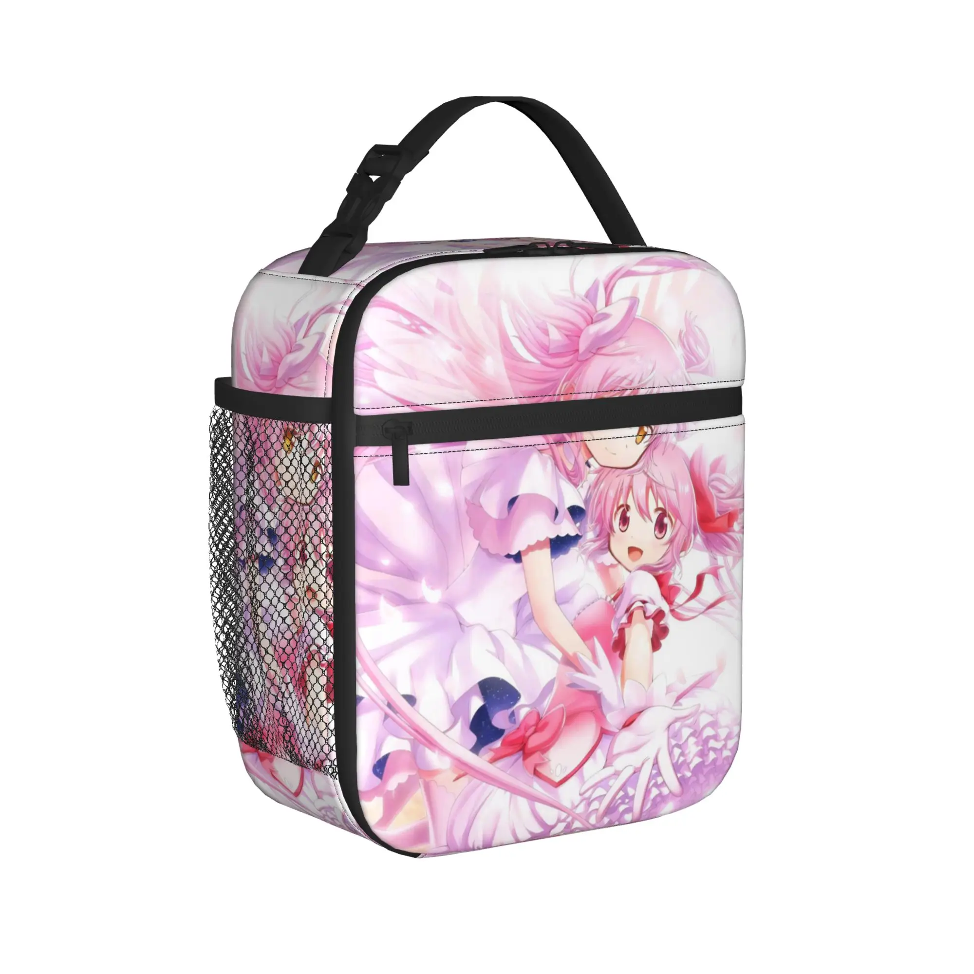 Puella Magi Madoka Insulated Lunch Bag High Capacity Kaname Madoka Lunch Container Cooler Bag Tote Lunch Box Food Storage Bags