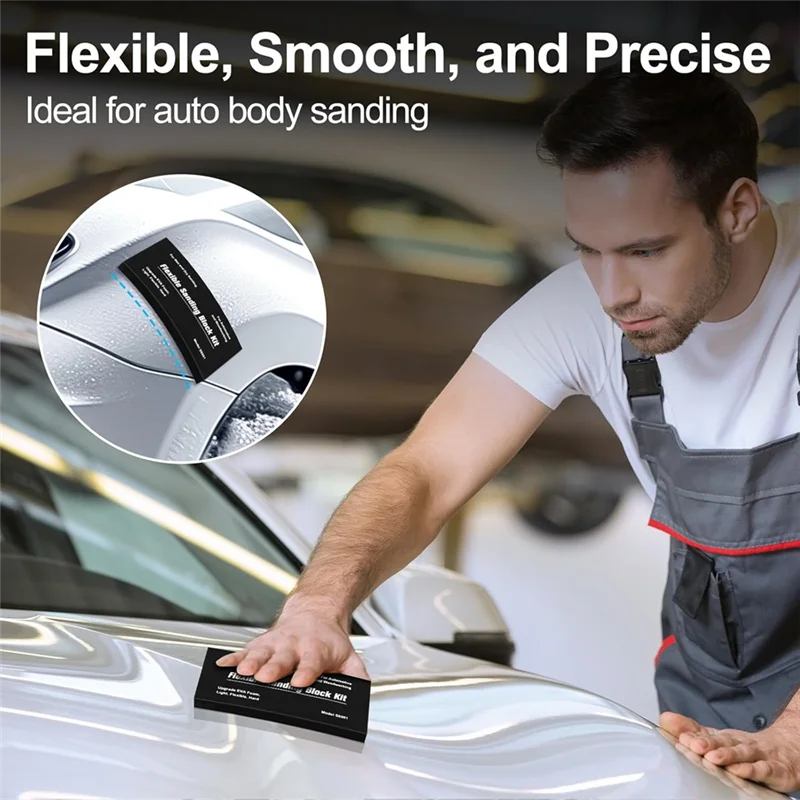 Hot Sale-Sanding Blocks Auto Body Set Flexible Eva Foam Wet Or Dry Sanding Block Kit Sanding Sponge Blocks