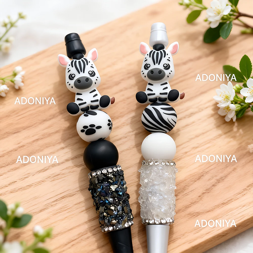 25-teiliges 3D-Tier-Silikonperlen-Set, Zebra, Kuh, Giraffe, Leopard, DIY-Perlenkette, Armband, Dekorationsstift, Schmuckanhänger, etc. Geburtstagsgeschenk für die Feiertage – Detail 5