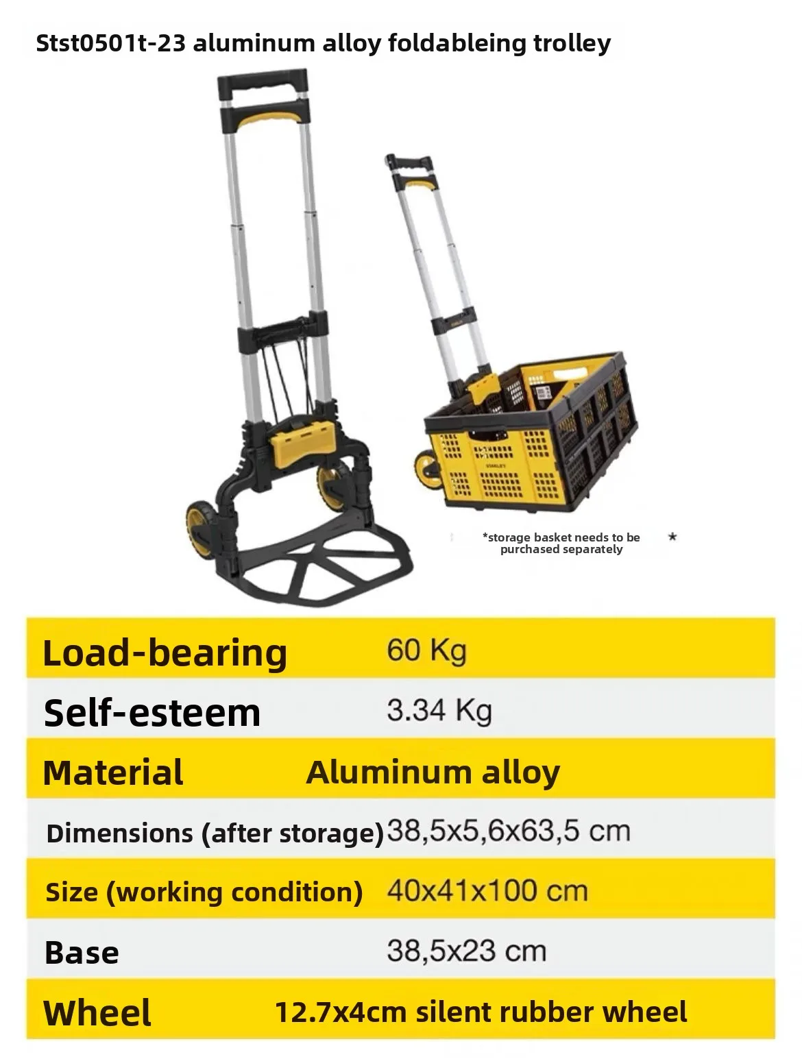 Pull truck handling folding flat trolley, warehousing and handling logistics express trolley view 5