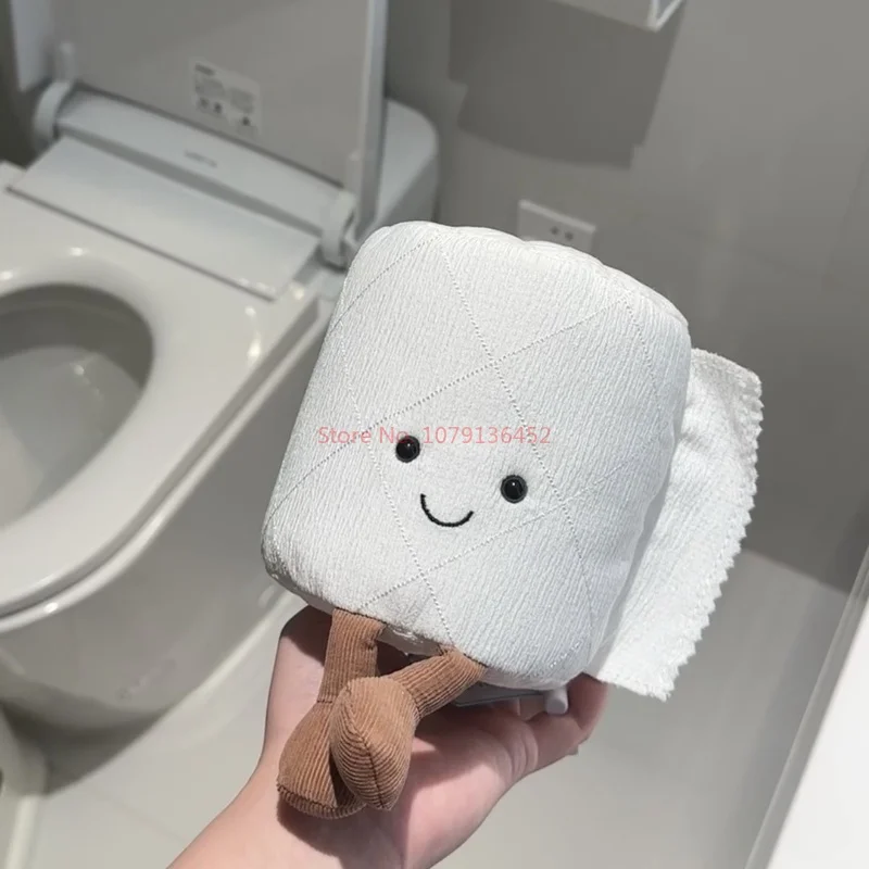 Cute Toilet Paper Shaped Doll Roll Paper Creative Funny Cute Doll Pendant Plush Toy Gifts Cute Model Home Decoration Gifts